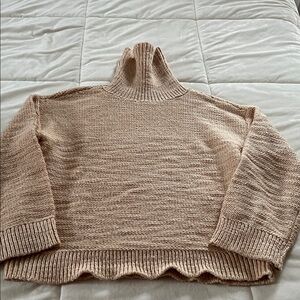 Haven Well Within Peachy Beige Turtleneck Sweater XS